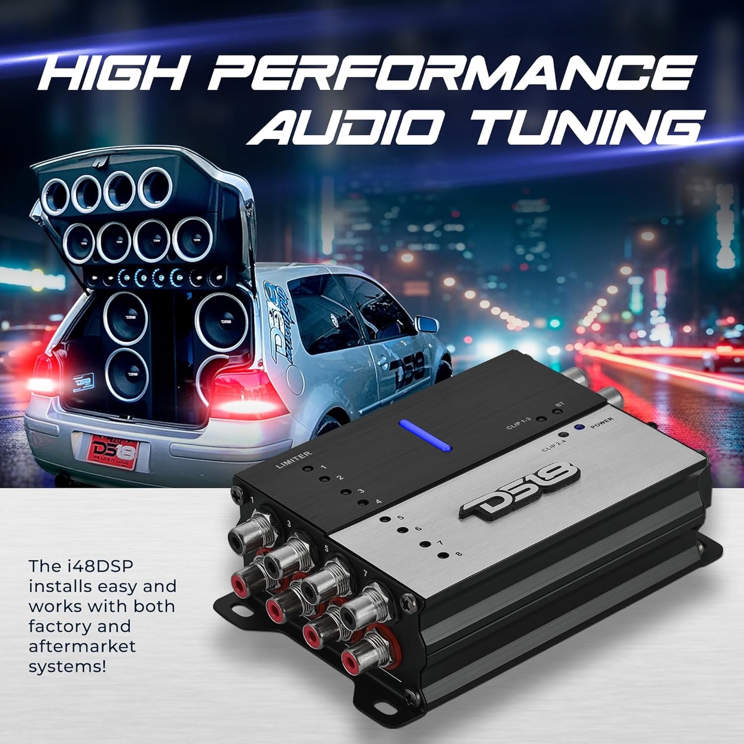 DS18 4-Input / 8-Output Digital Sound Processor with Bluetooth and App Control