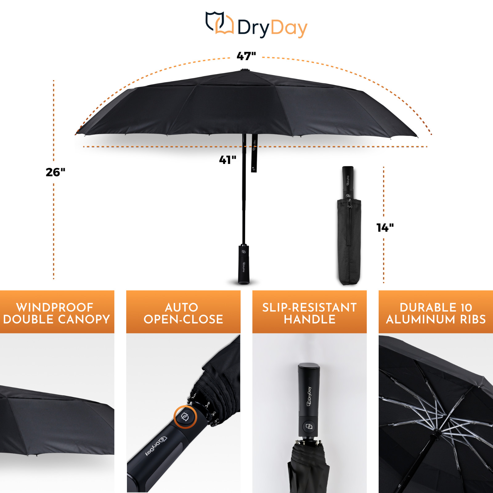 DryDay Premium Umbrellas Large Windproof Double Canopy 10 Ribs High Quality !!!!