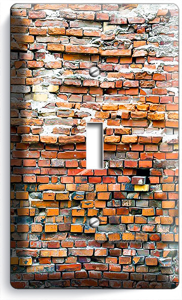 RUSTIC BRICK STONE MORTER 1 GANG LIGHT SWITCH WALL PLATES ROOM MODERN LOFT DECOR
