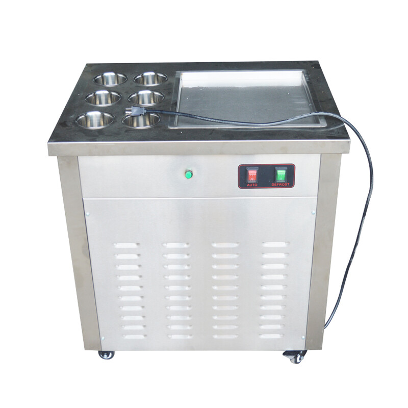 Commercial Rolled Ice Cream Machine, Ice Roll Machine Yogurt Cream Machine 110V