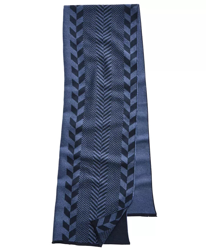 Alfani Men's Herringbone Jacquard Scarf BLUE NWT