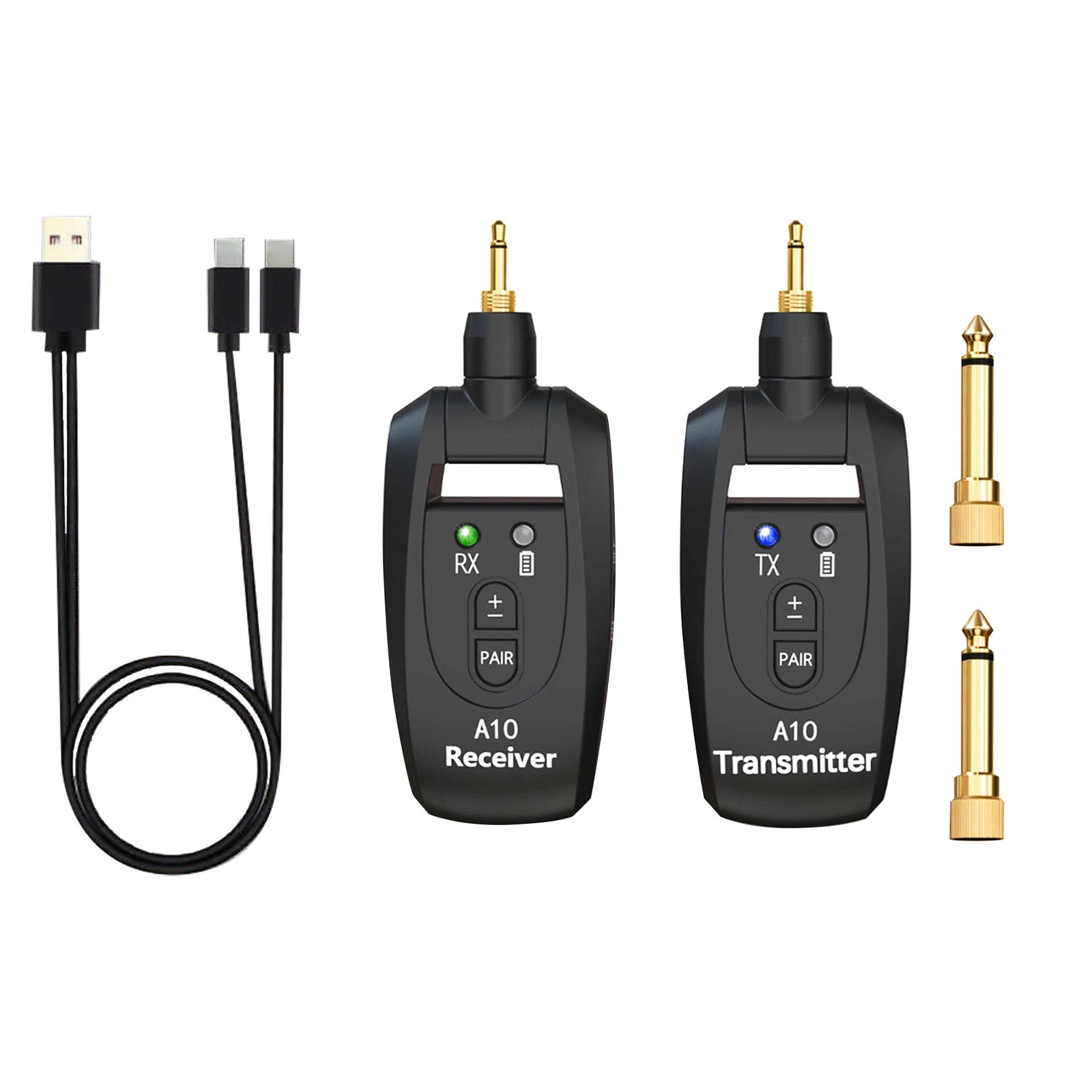 2.4GHz Wireless System Transmitter Receiver For Electric Guitar 100ft Range