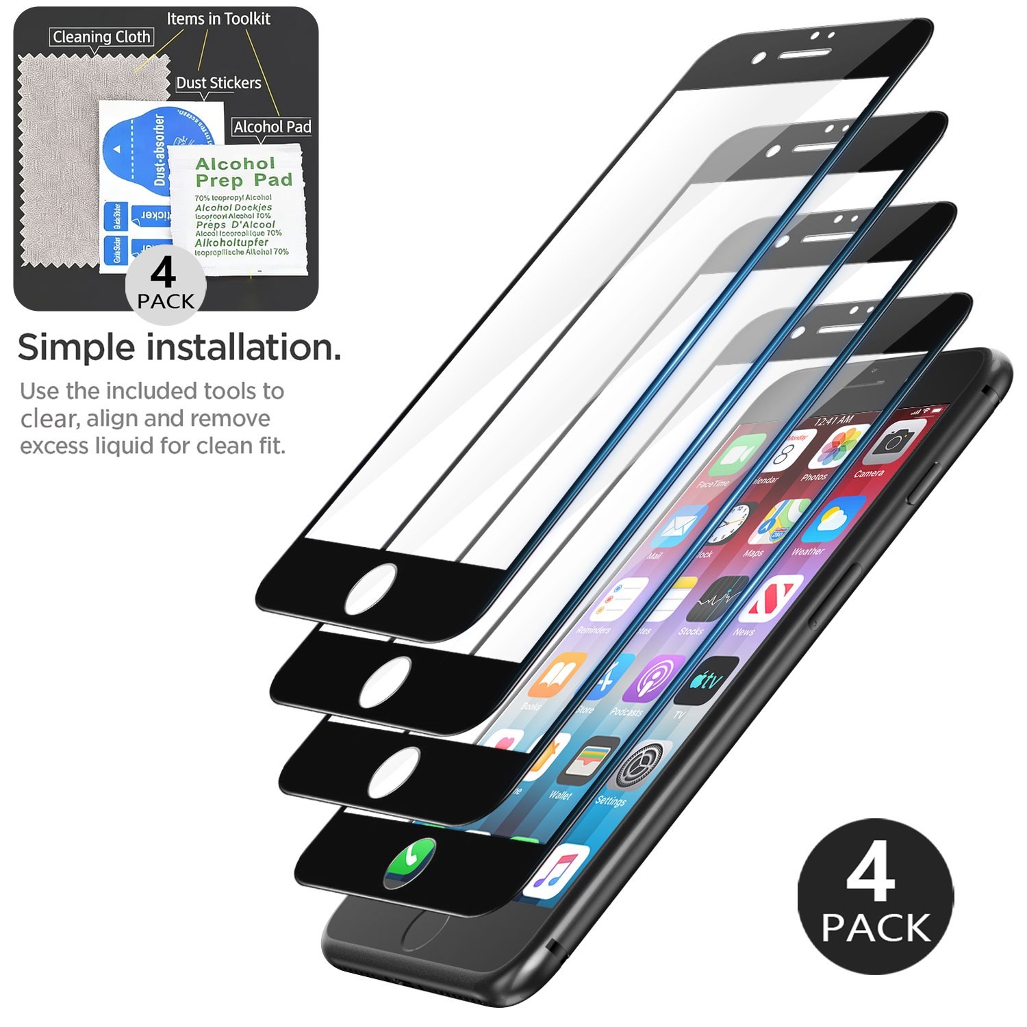 4Pack For Apple iPhone SE 2 3 Generation Clear Tempered Glass Screen Protector