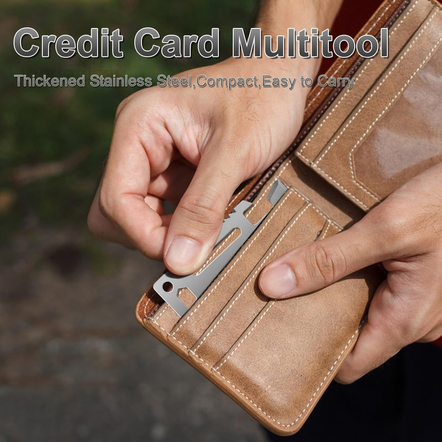 11-in-1 Credit Card Multitool For Men, 10 Pack Survival Pocket Tools, Silver