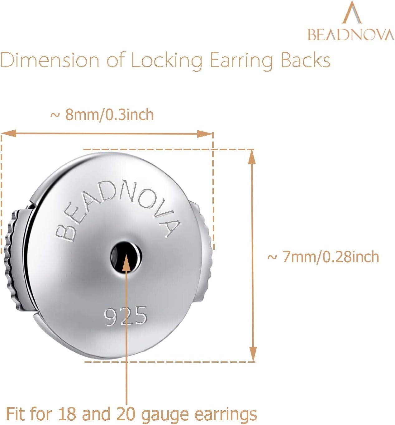 Locking Earring Backs 925 Sterling Silver Secure Earring Backs