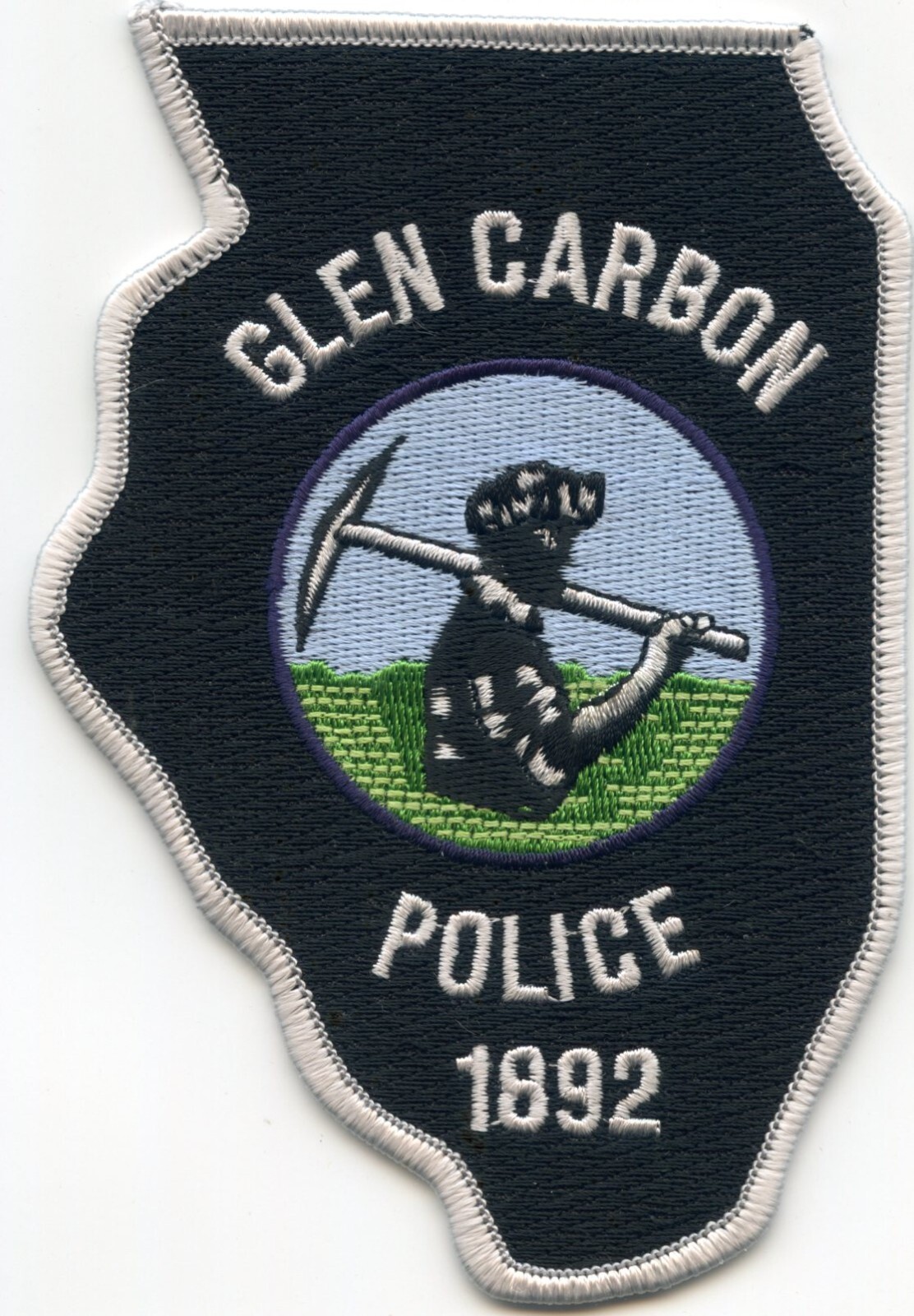 GLEN CARBON ILLINOIS POLICE Illinois State Shape Shaped POLICE PATCH