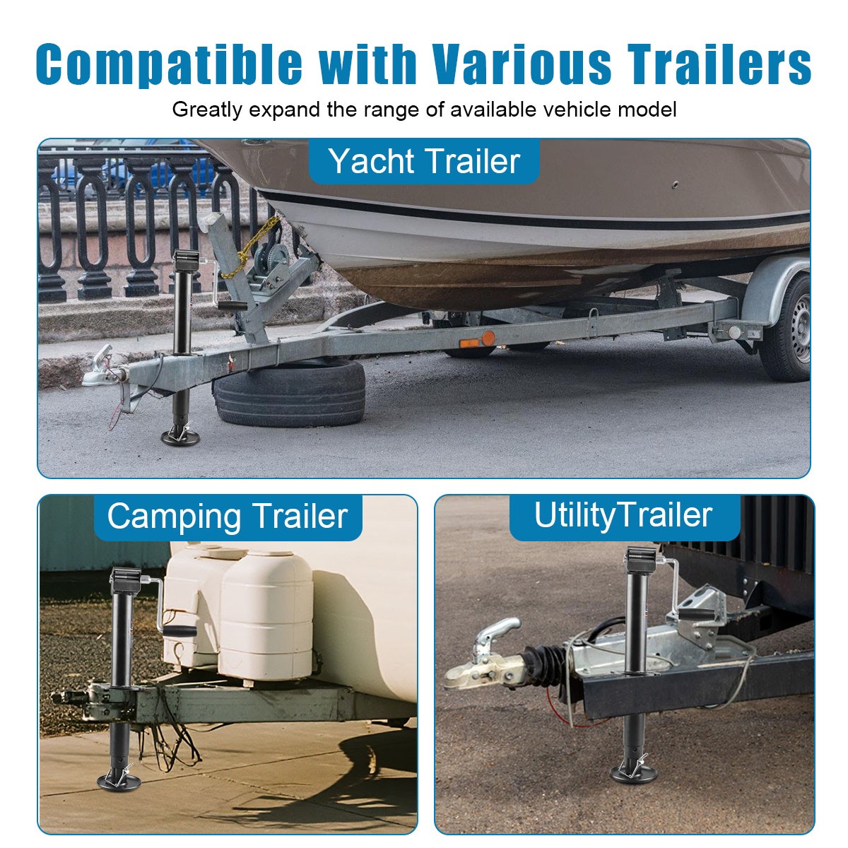 Drill-Powered Adjustable 23" Lift 5000lbs A-Frame Trailer Jack Tongue Stand