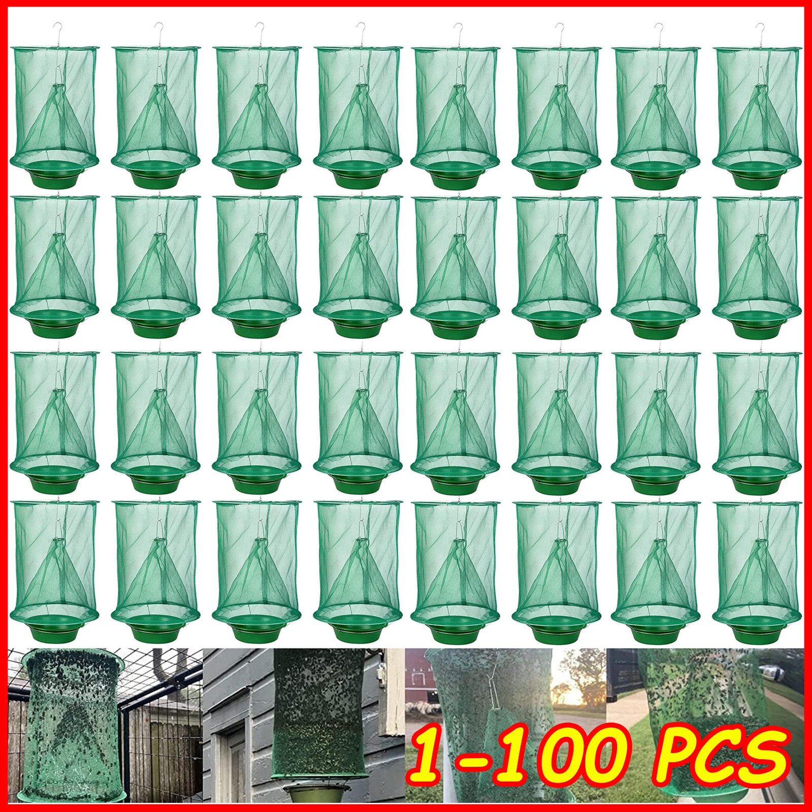 The Ranch Fly Trap Reusable Fly Pest Bug Catcher Killer Flies Cage Net Trap Lot