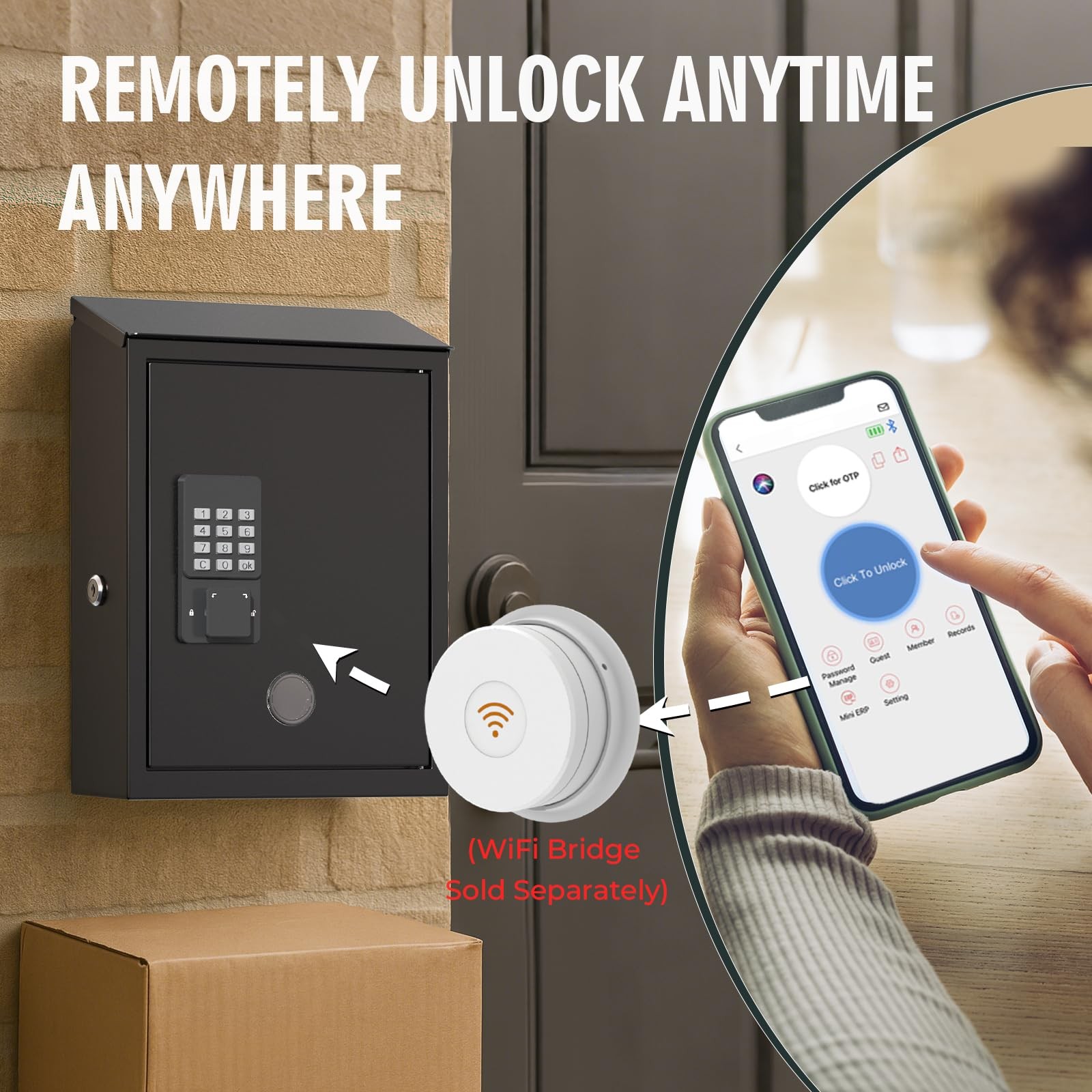 DiDiHere Mailbox with Electronic Lock, Locking Mail Boxes for House, Wall Mou...