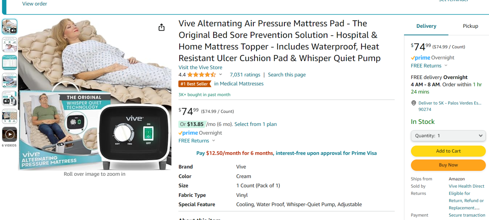 VIVE alternating pressure mattress with EXTRA mattress