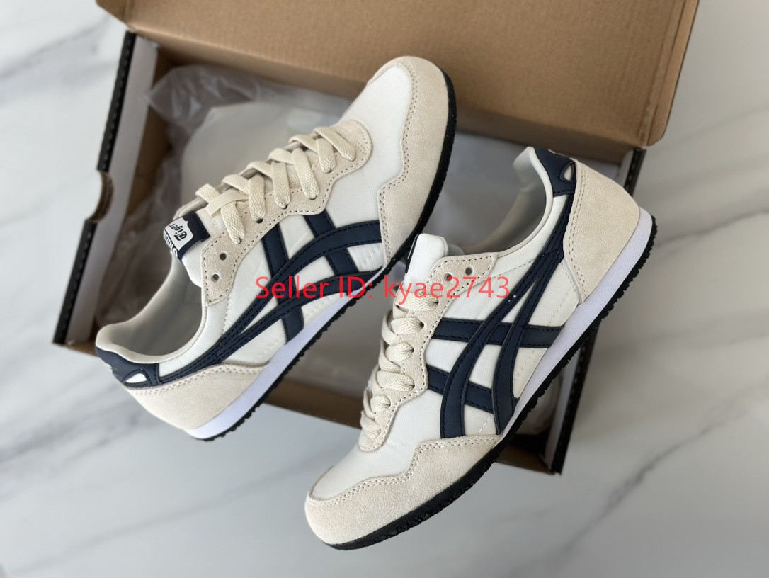 Retro Onitsuka Tiger SERRANO Mens Womens Sneakers Beige/Navy Blue 1183B400-200