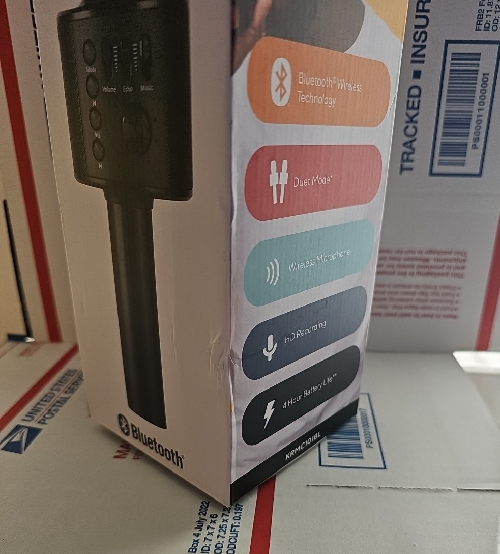 Core Innovations KRMC101BL Wireless Bluetooth Karaoke Microphone Color Black