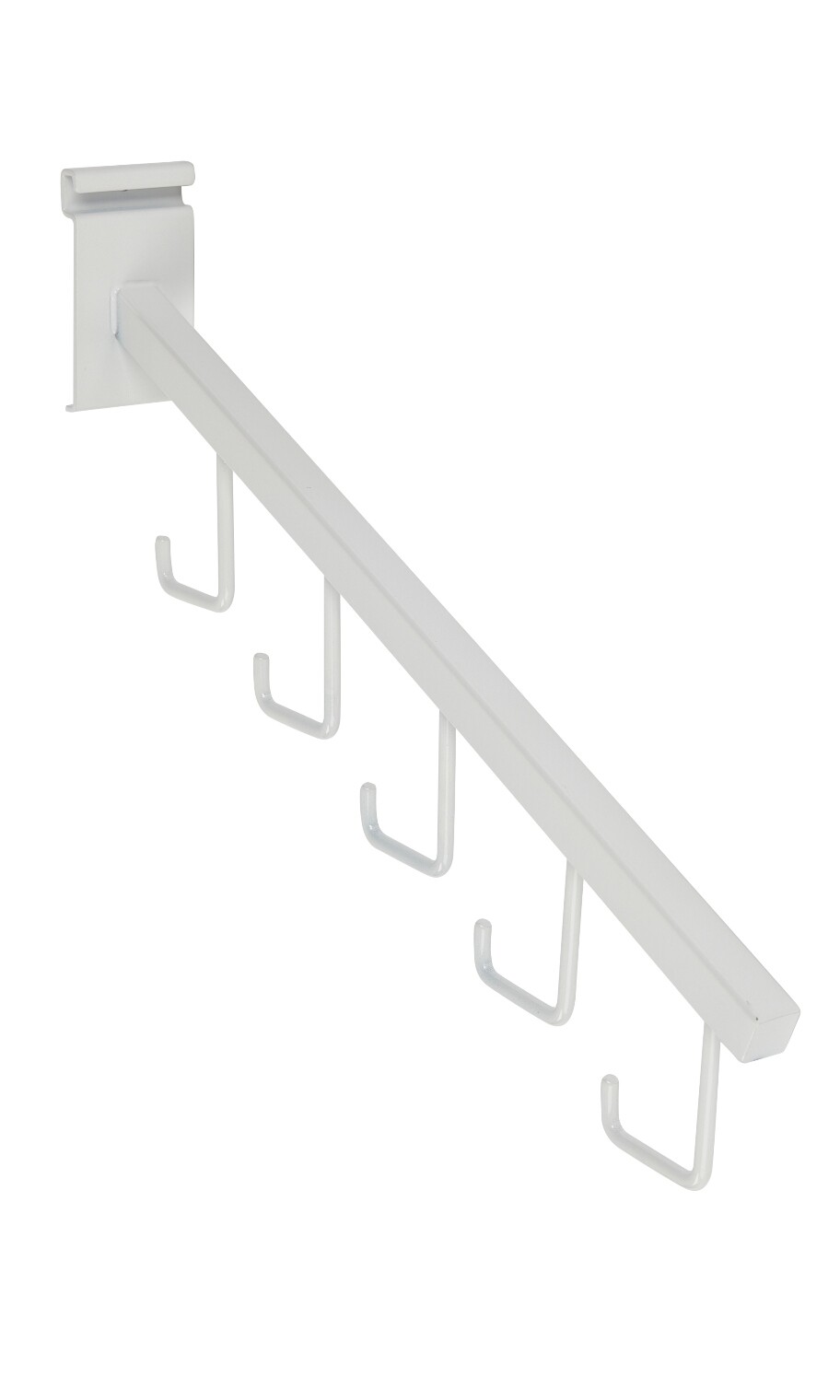 SSWBasics Pack of 5 White 5-J-Hook Waterfall Faceout Gridwall Hooks -