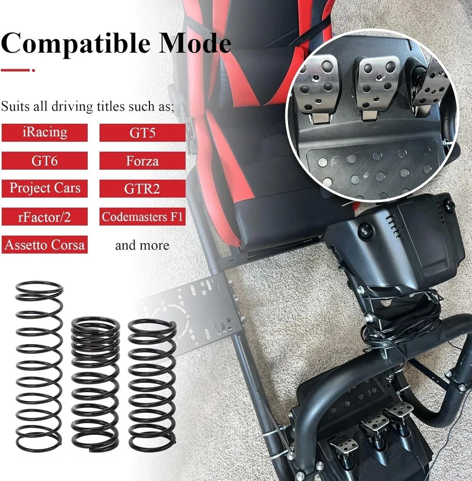 3 Pcs Complete Pedal Return Spring Upgrade Kit Mod for Logitech G25 G27 G29 G920