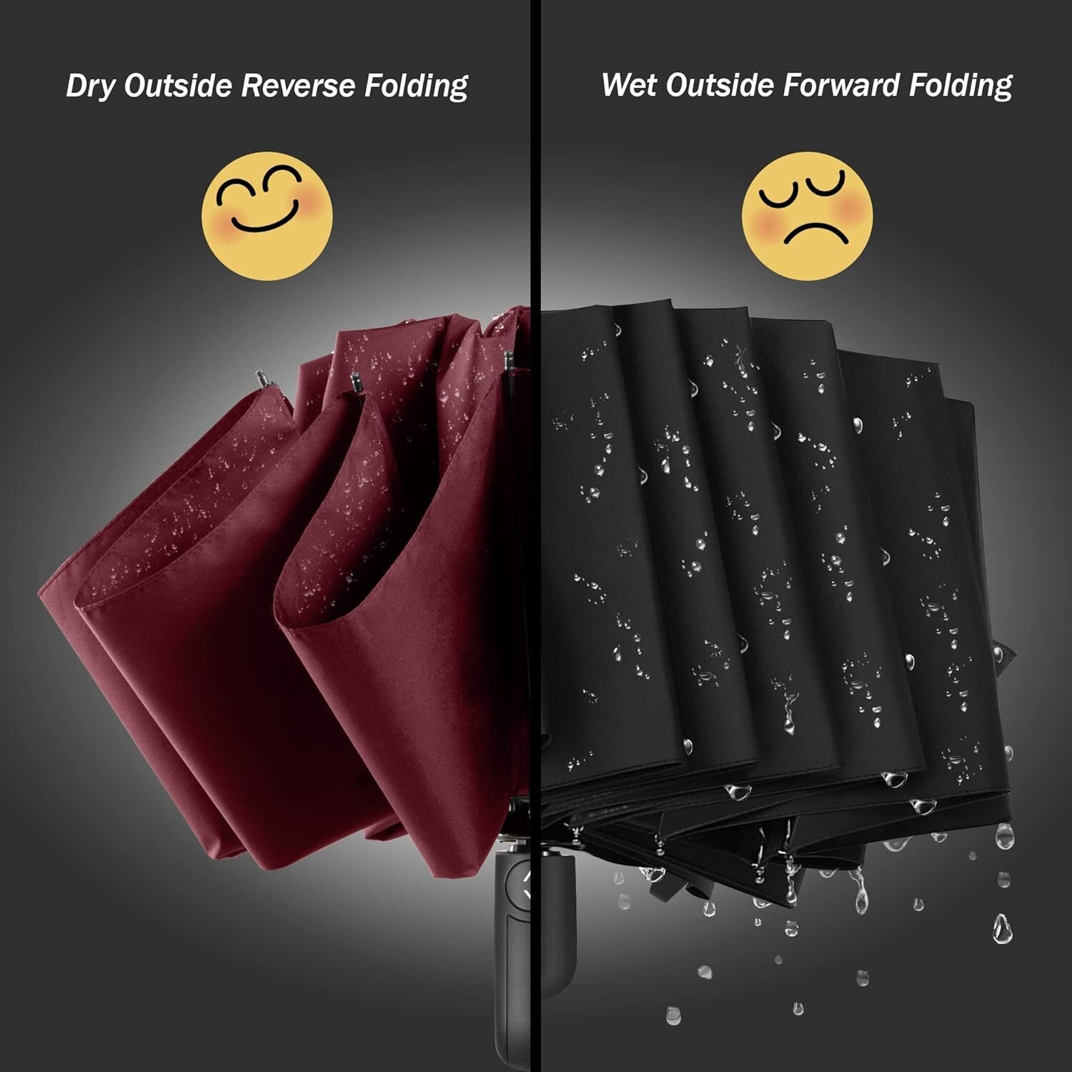 Umbrella Stormproof Folding Rain Windproof Compact with Automatic Men's C788