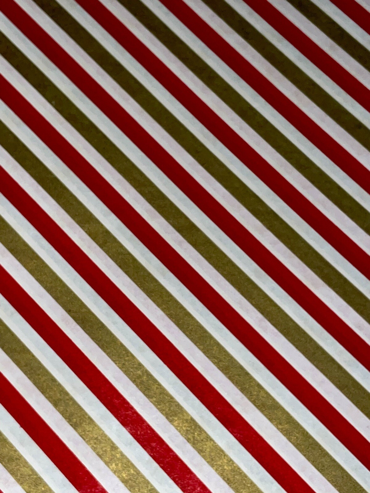 VTG CHRISTMAS WRAPPING PAPER GIFT WRAP GOLD RED STRIPE NOS
