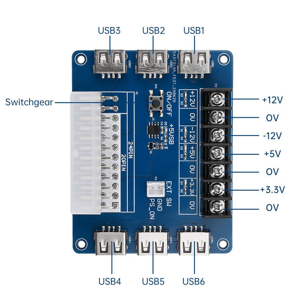 ATX Power Adapter Board USB Charging Desktop PowerSupply Breakout Adapter Module