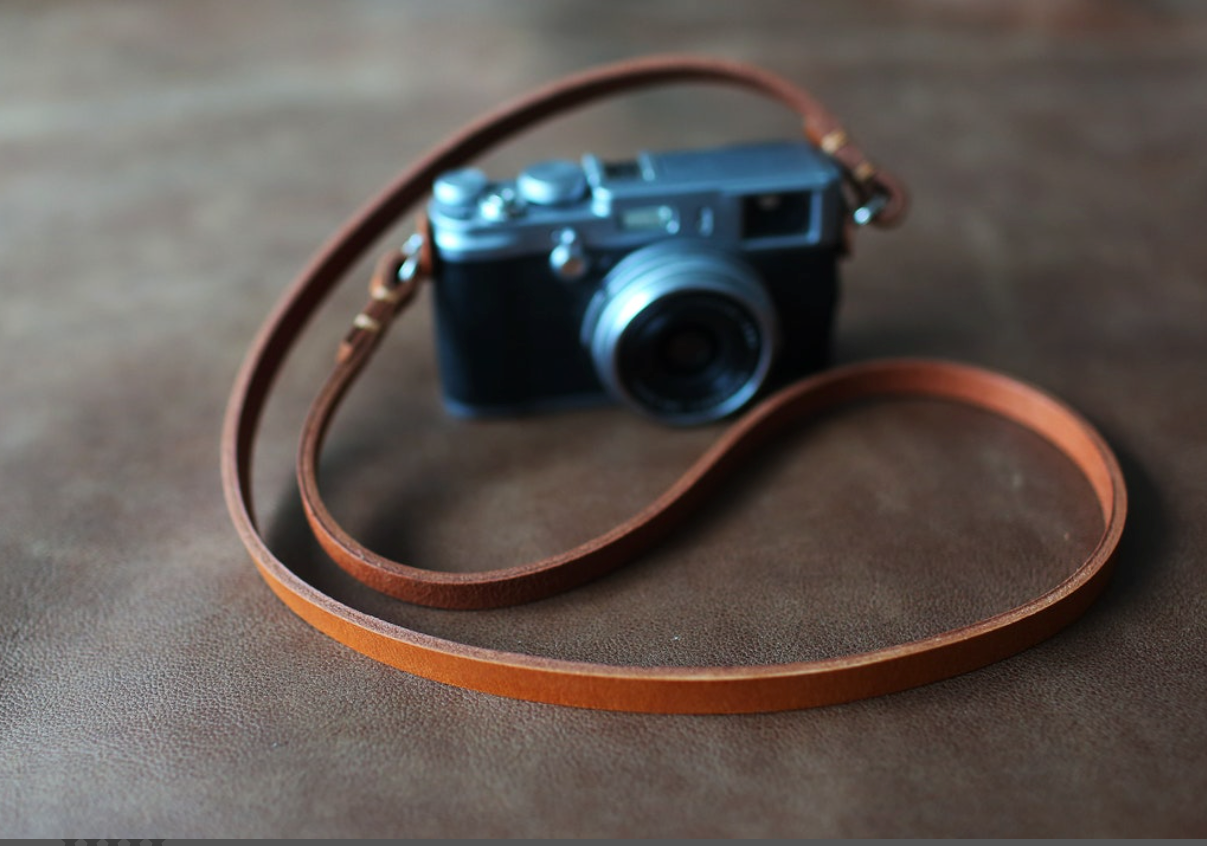 10mm thick brown leather handmade camera neck shoulder strap | windmup