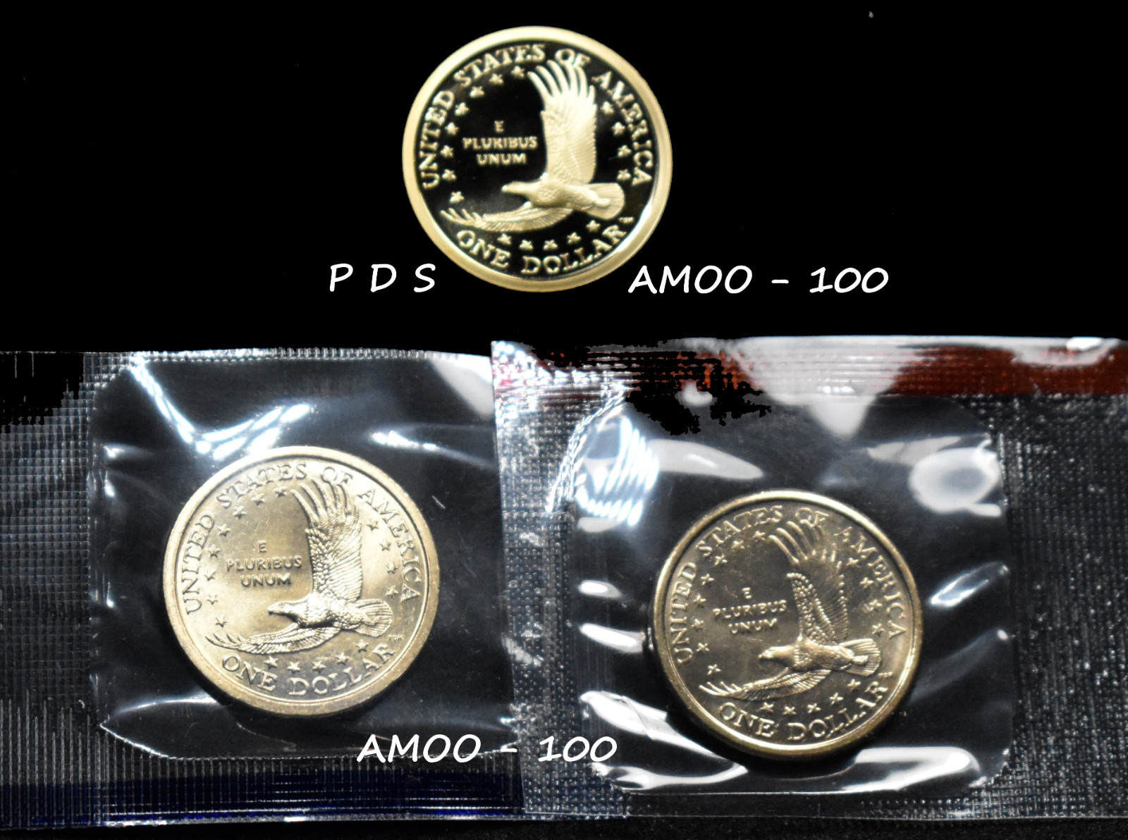 2004 P D S - PROOF + P&D Sacagawea Native American Dollar 3 Coin Set Mint Cello