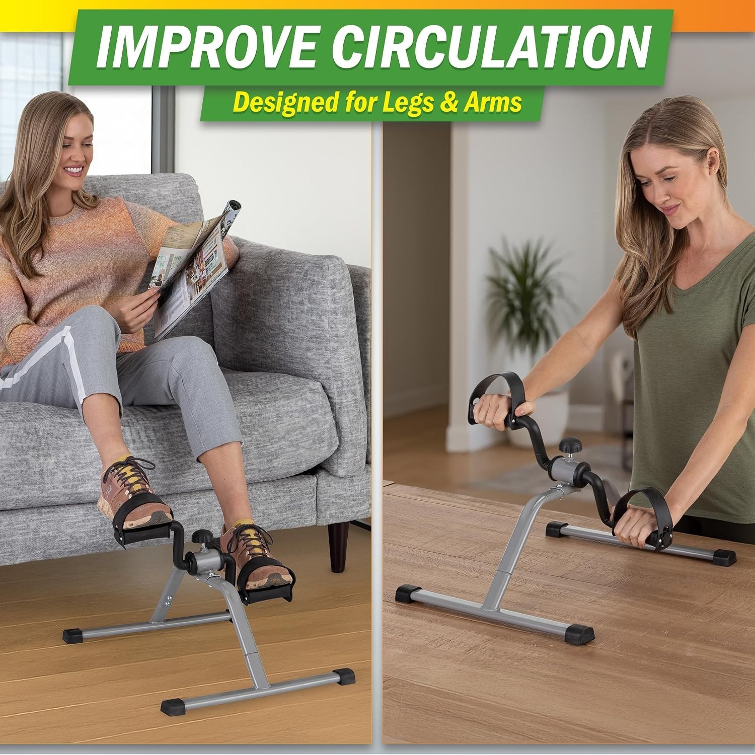 Mini Under Desk Exercise Bike - Compact, Adjustable Resistance & Calorie Tracker