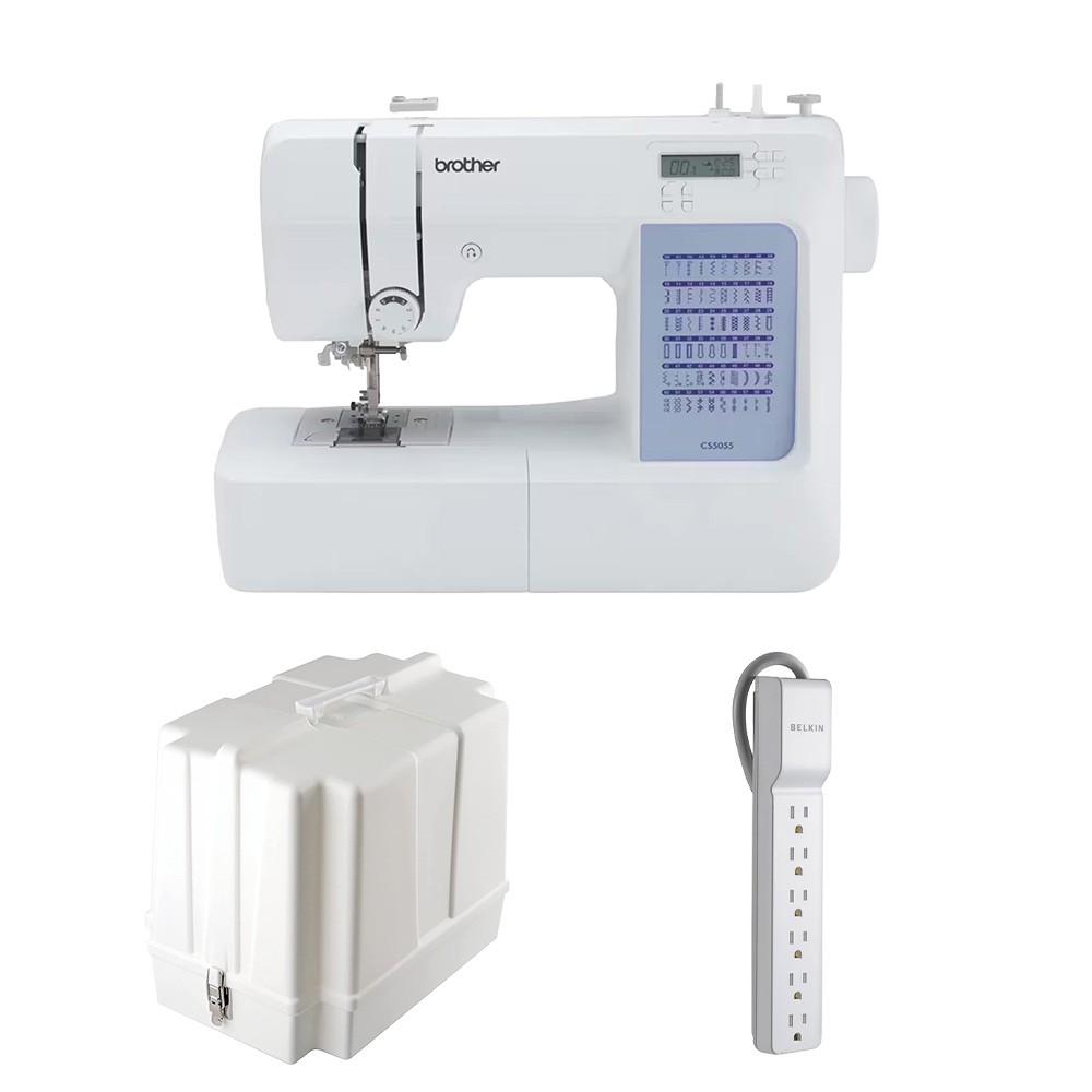 Brother CS5055 Computerized Sewing Machine w/ 6-Outlet Surge Protector +Hardcase