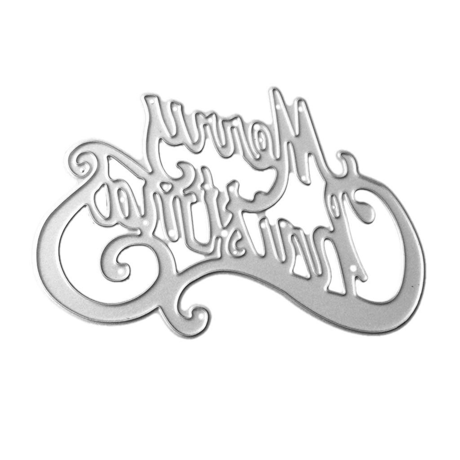 1pc Cutting Dies Metal Word Merry Christmas Die Embossing Stencils for Christ...