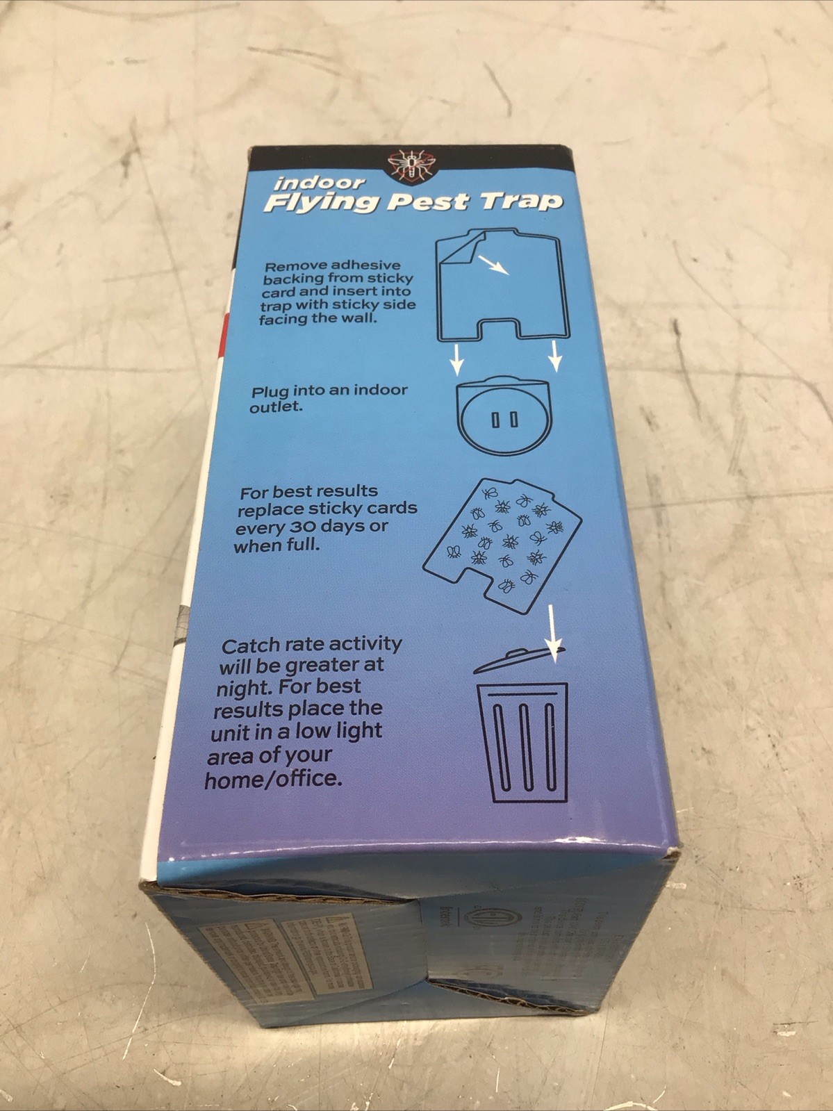 Indoor Flying Pest Trap Safe Chemical Free UV Unit And 2 Sticky Trap Cards