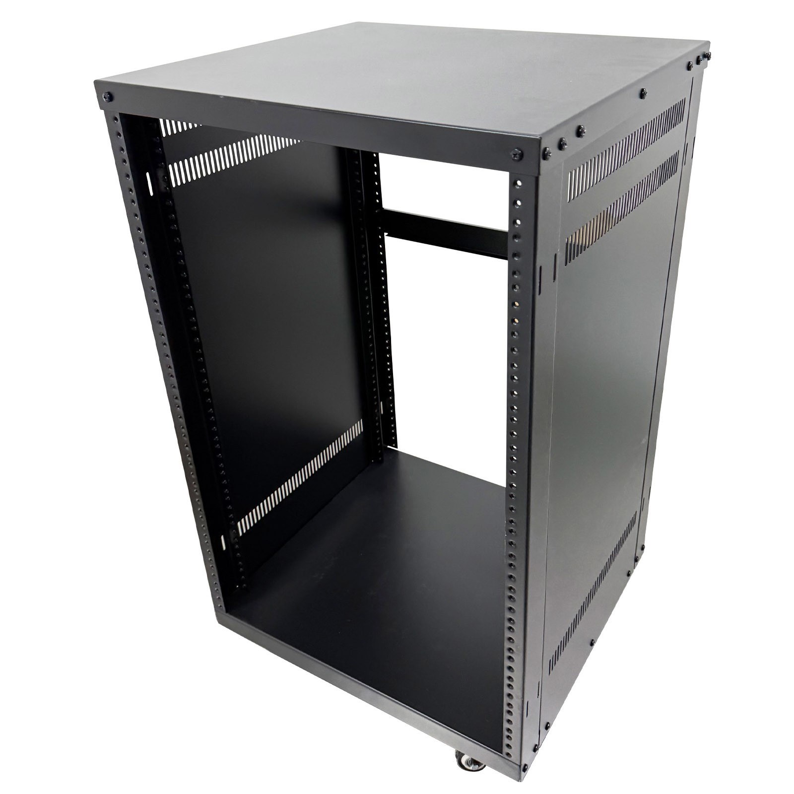 12U Open Frame Server Rack with 4 Casters Mobile Under-Desk Server Stand