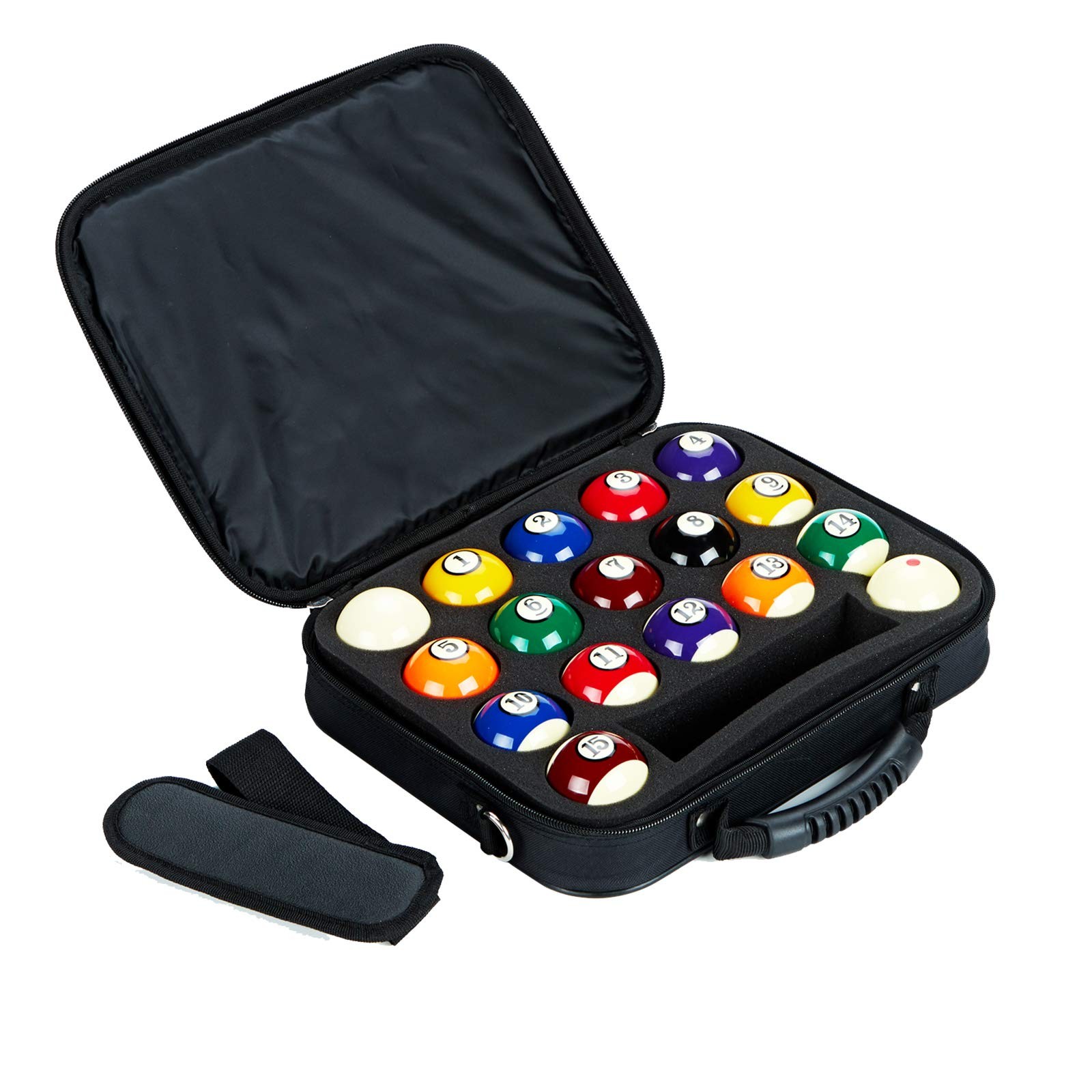 Pool Balls Carrying Case, Nylon Travel Holder for One Set of Billiard Balls