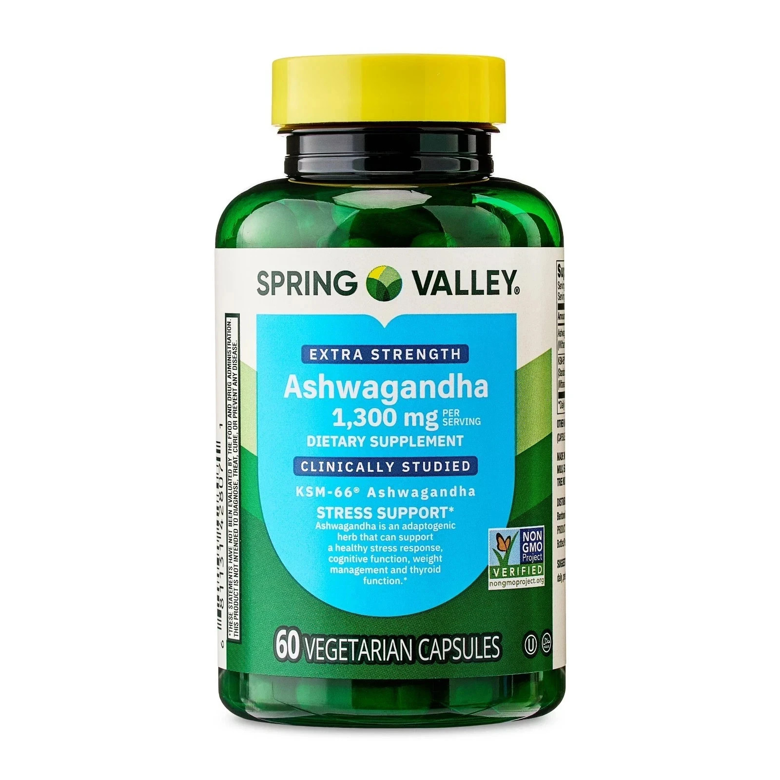 Spring Valley Extra Strength Ashwagandha  Vegetarian Capsules, 1300 mg 60 count