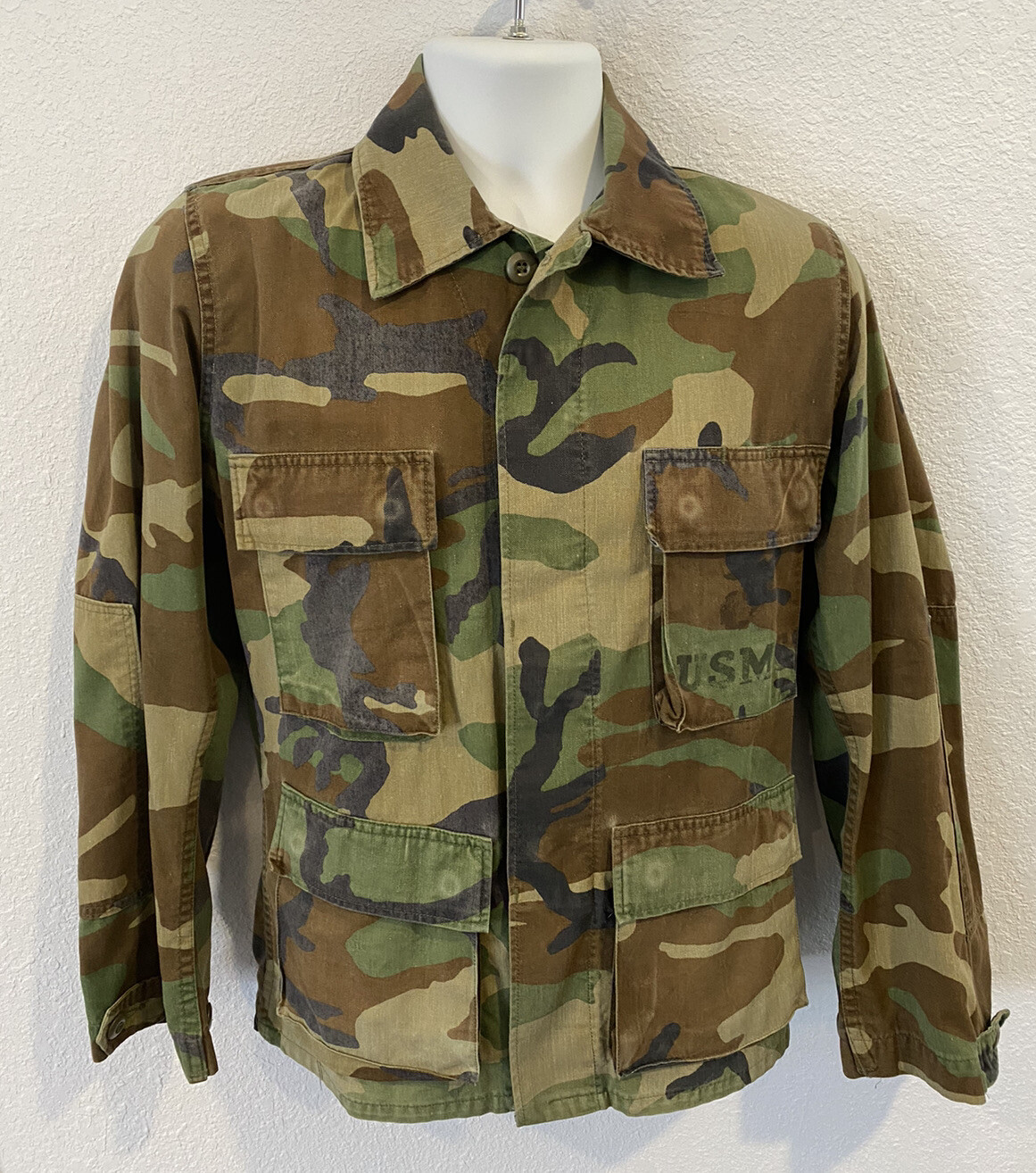 United States Marine Corps Jacket USMC Worn In Desert Storm Woodland Camo