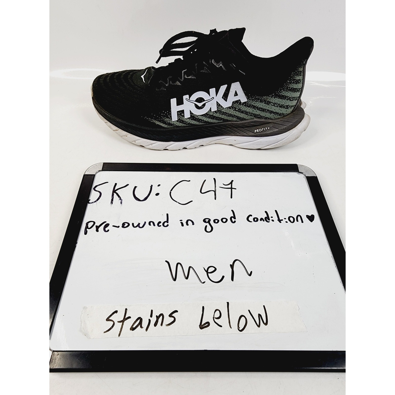 Hoka One One Mach 5 Men's Running Shoes Black White Size 9B