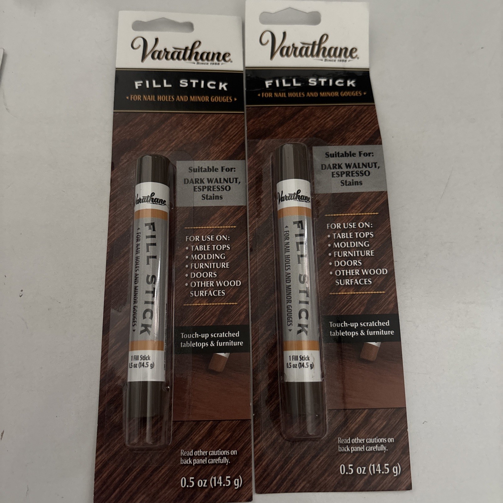 Varathane 0.5 Oz Fill Stick Dark Walnut Espresso  wood filler stick Lot Of 2