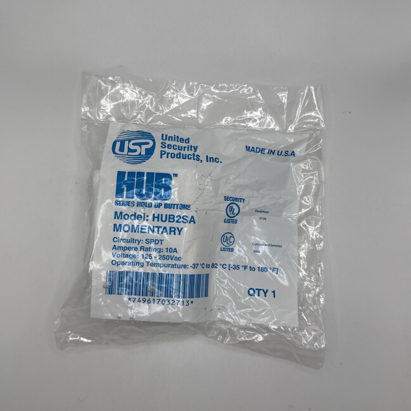 United Security Products USP HUBS2A Hold-Up Button Momentary SPDT