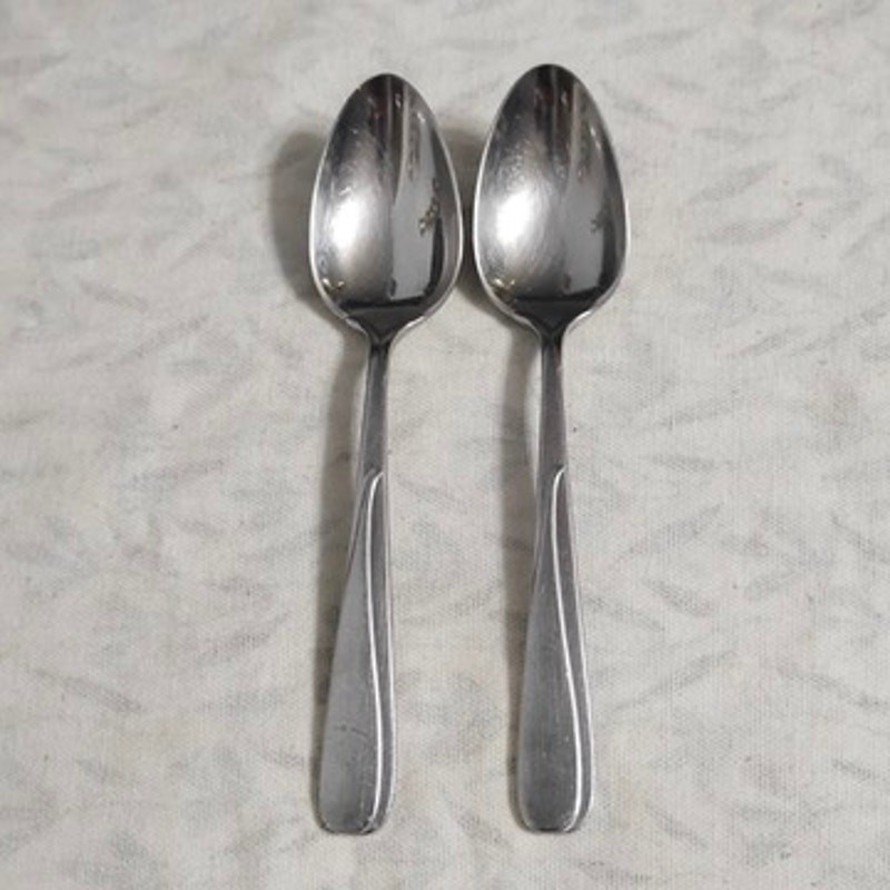 2 Yamazaki Florian Teaspoons 6 1/4" Stainless Glossy Japan