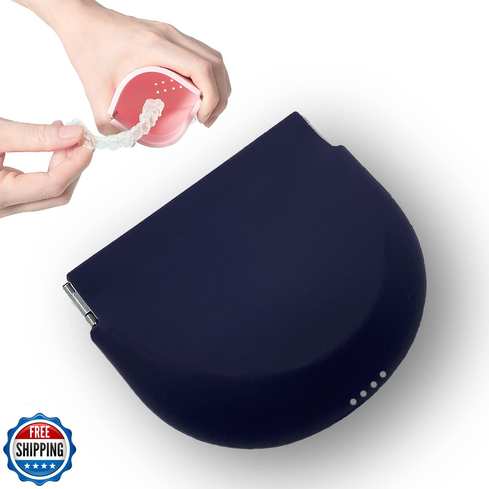 Retainer Case,Silicone Slim Cute Retainer Holder Dental Thin Container Braces