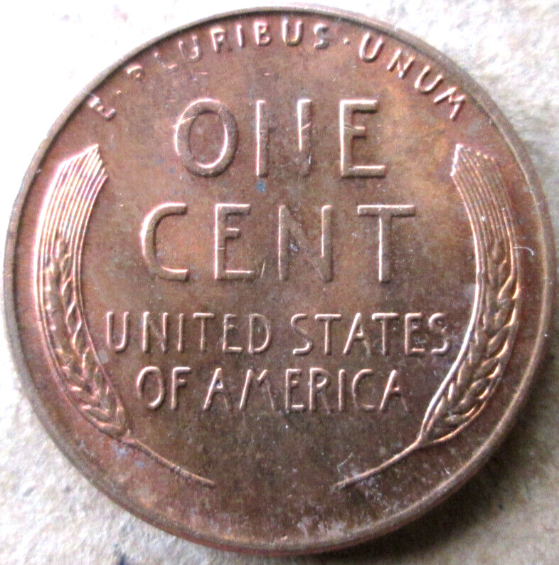 1957--D WHEAT CENT, MS++ CONDITION, RED/BROWN COLOR, CIRCULATED