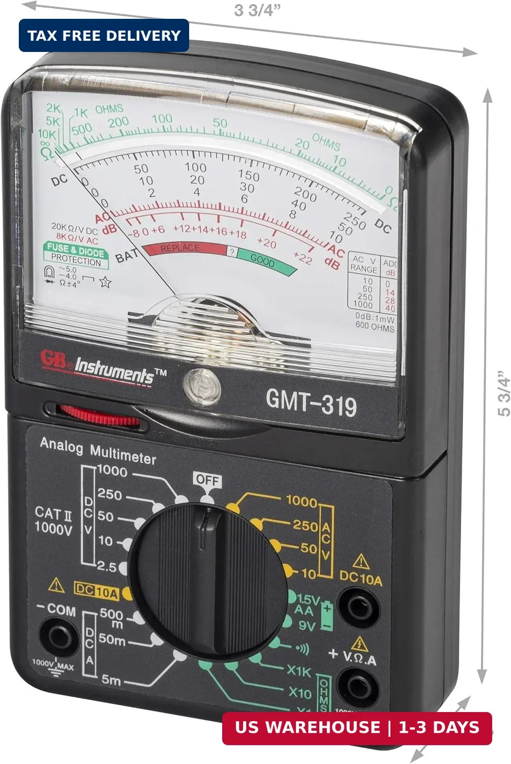 Gardner Bender GMT-319 Multimeter Tester, RJ-45 & RJ-11, 7 Function / 19 Range 1