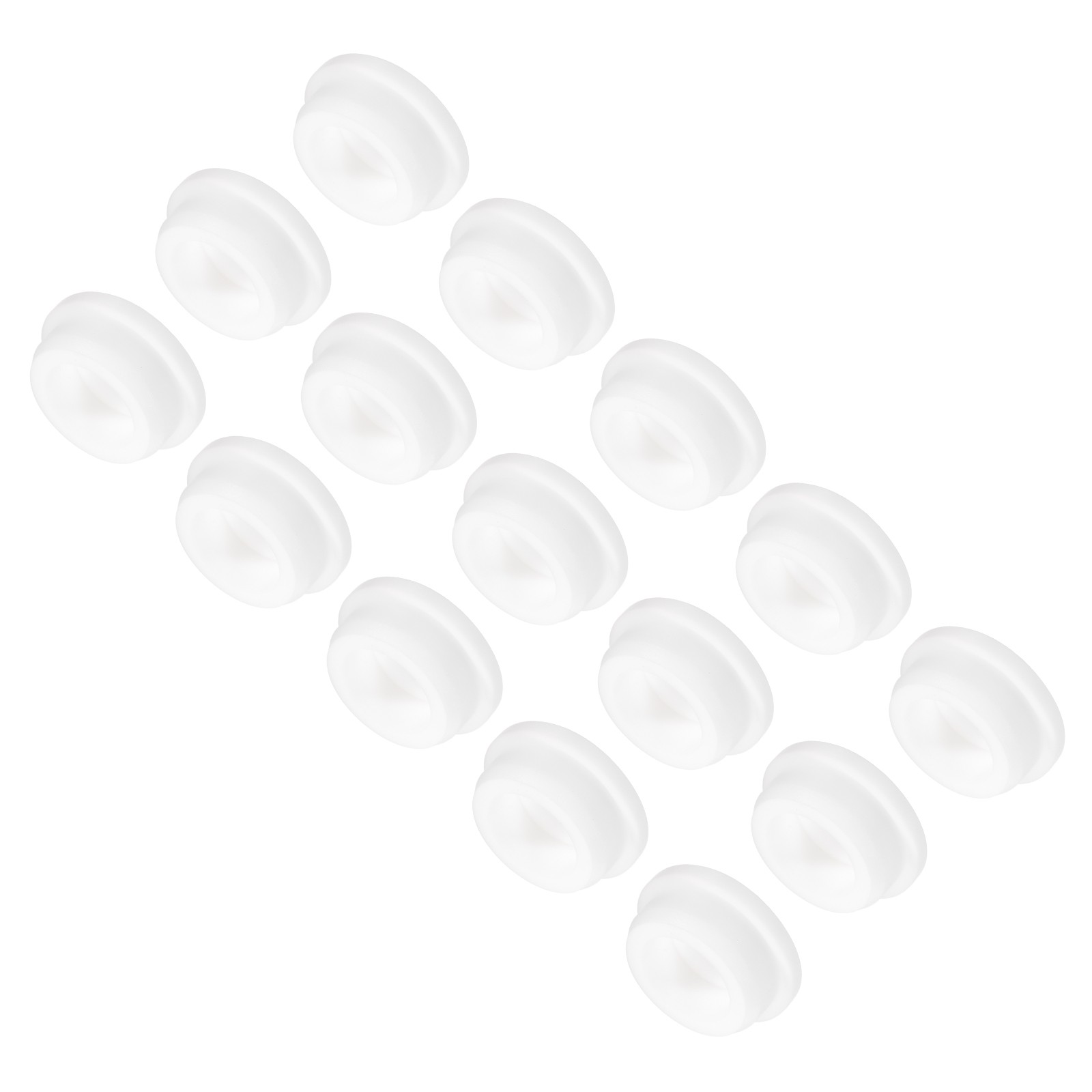 15pcs T-Shaped Silicone Plugs 31.3mm 1 1/4" Dia Snap in Plug Seal Round White