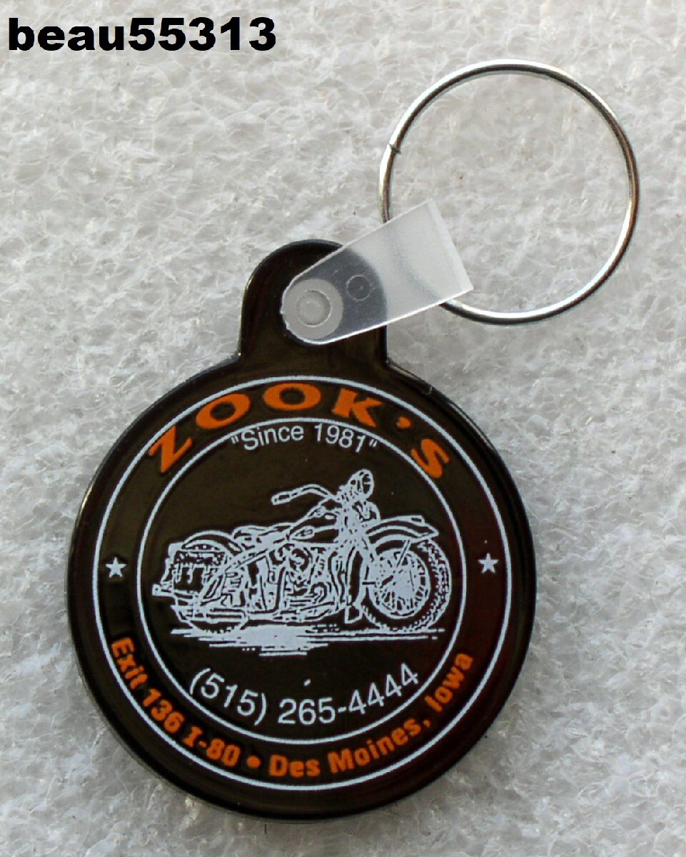 ⭐ZOOKS DES MOINES IOWA HARLEY DAVIDSON DEALER KEY CHAIN FOB