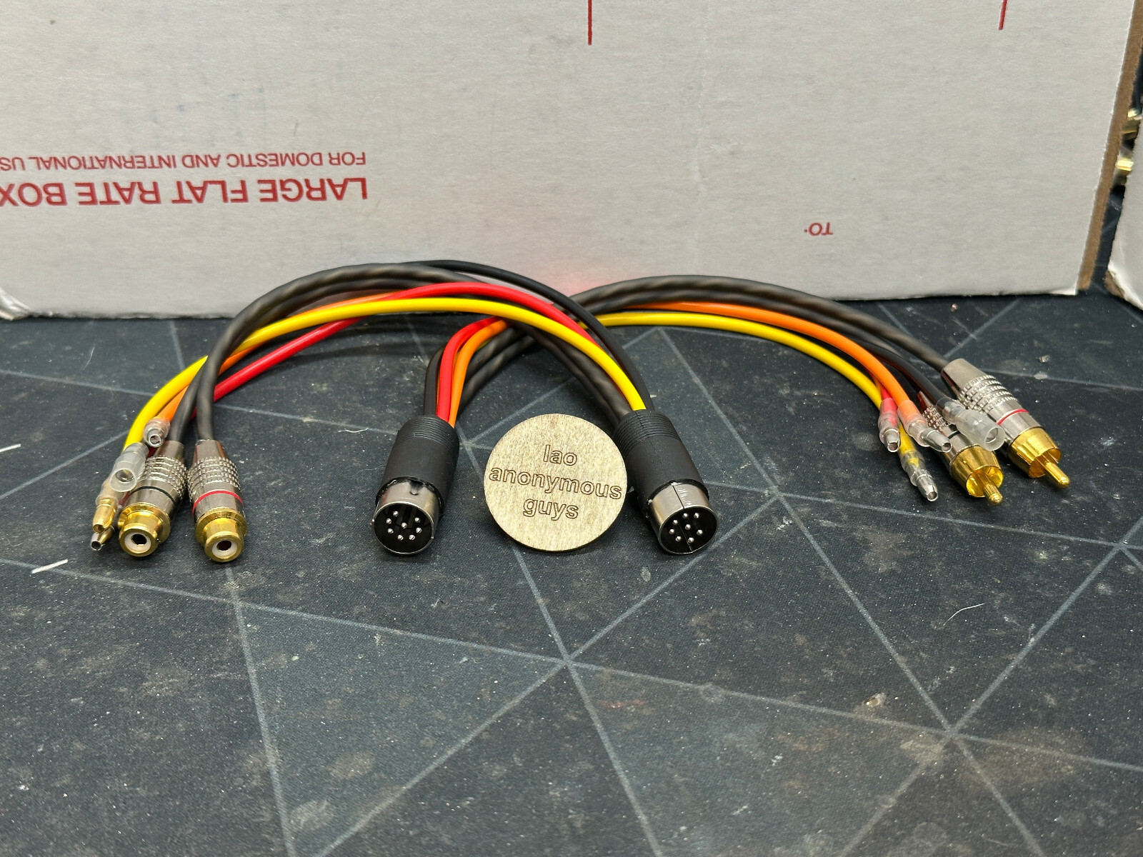 Male 8 Pin DIN-RCA (Phono) Adapter For Pioneer EQ & Amps Vintage Old School SQ