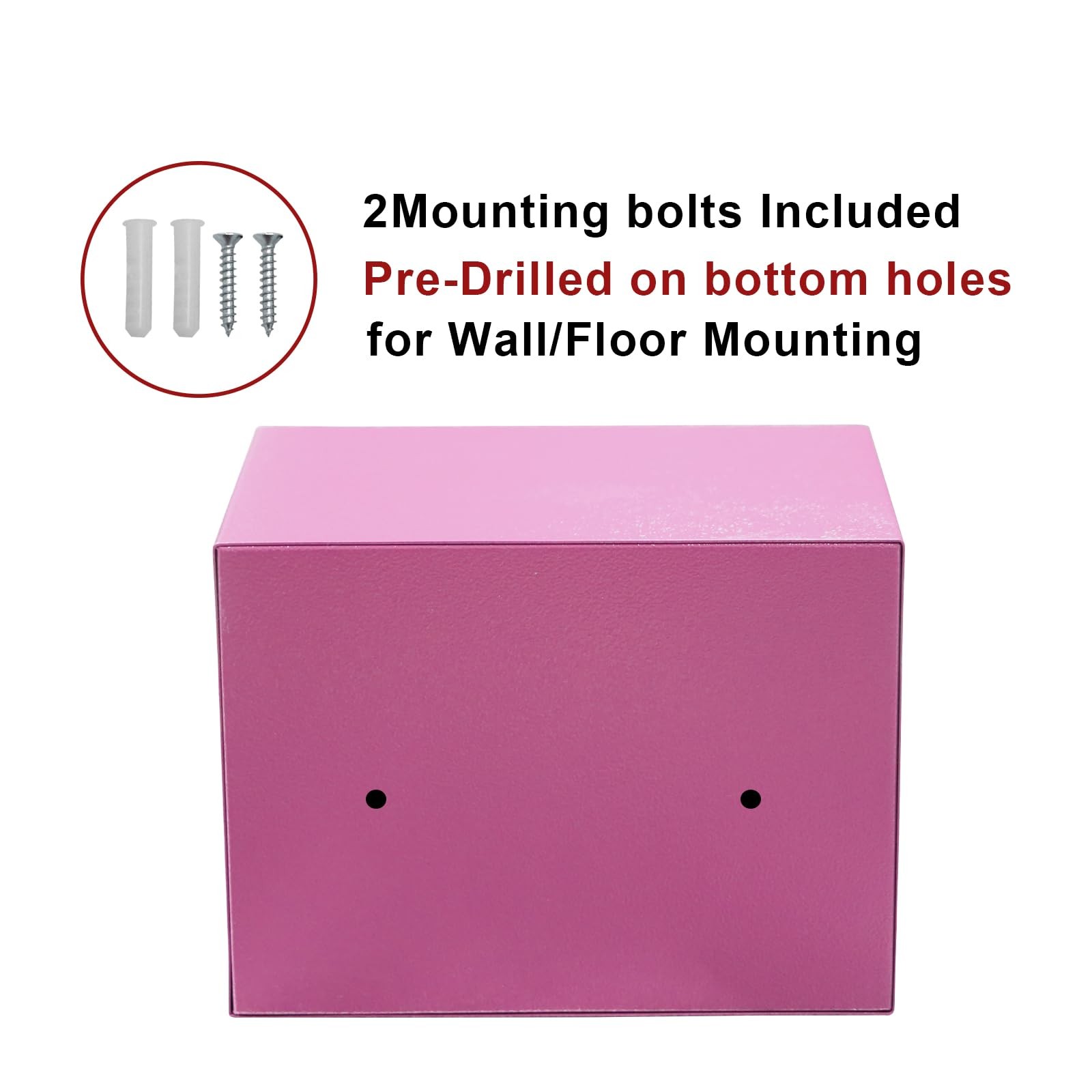 Pink Safe Box with Sensor Light Electronic Digital Keypad Steel Small Safe