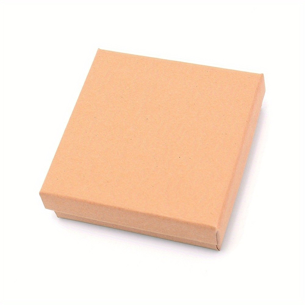 12Pcs Kraft Paper Jewelry Boxes with Black Sponge Inside Square