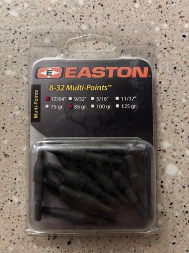 Easton Archery 8-32 Multi-Points, 17/64"-85 Grain, Box of 12, New