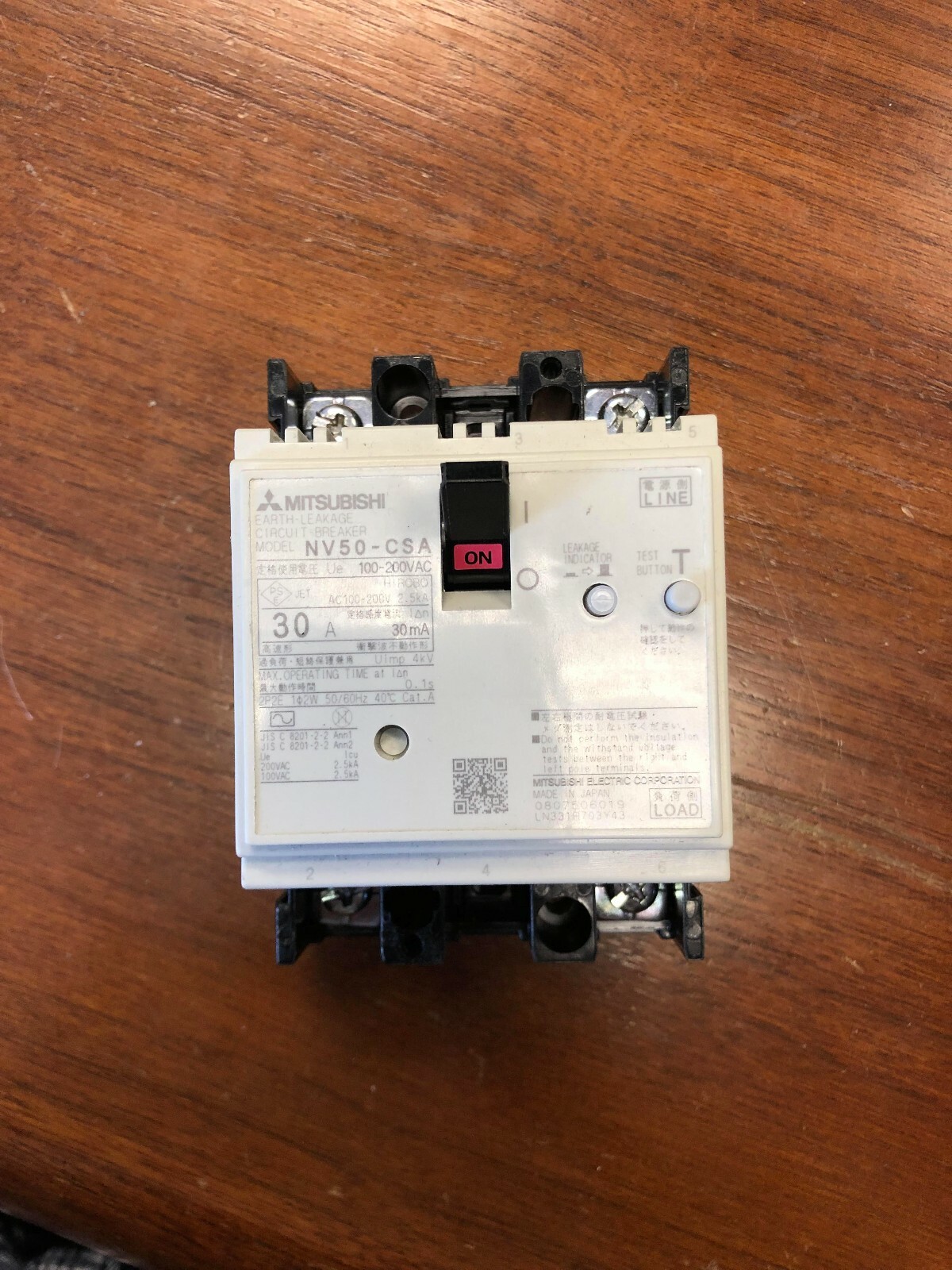 Mitsubishi Earth-leakage Circuit Breaker NV50-CSA 30A 30MA