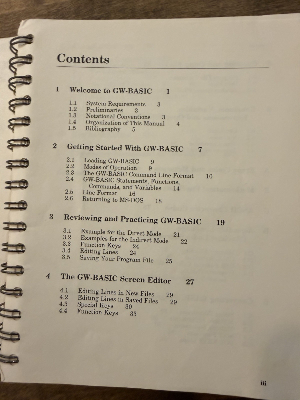 Commodore Personal Computer GW Basic Interpreter User's Guide Spiralbound Manual