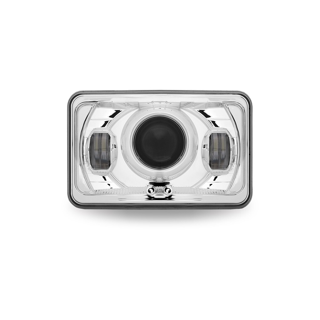 4″ x 6″ LED Projector Headlight with Optional Backlit Auxiliary