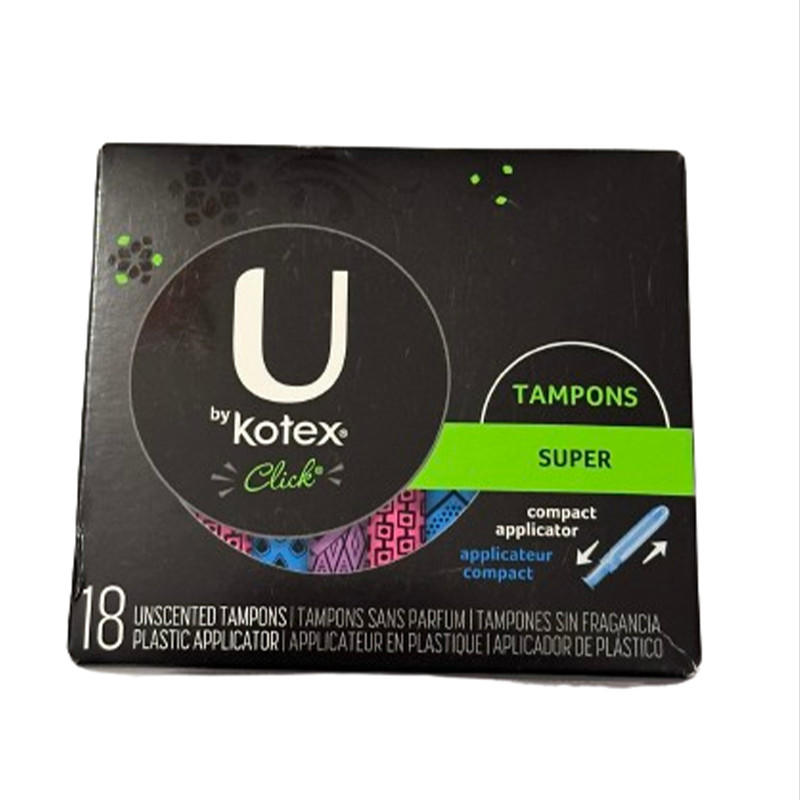 U by Kotex Click Compact Tampons, Super, Unscented Leak-Proof Protection NEW!