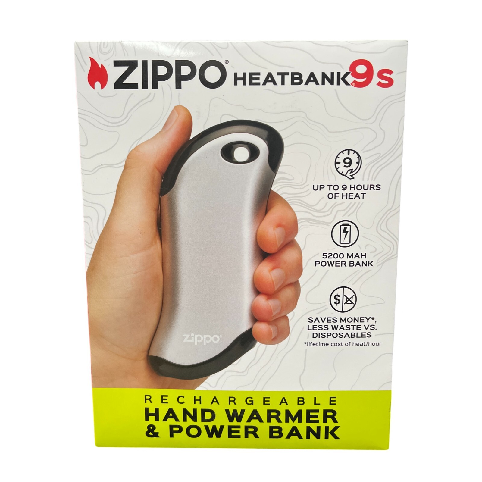 Zippo Heatbank 9s Rechargeable Hand Warmer & Power Bank Up to 9 Hours Heat