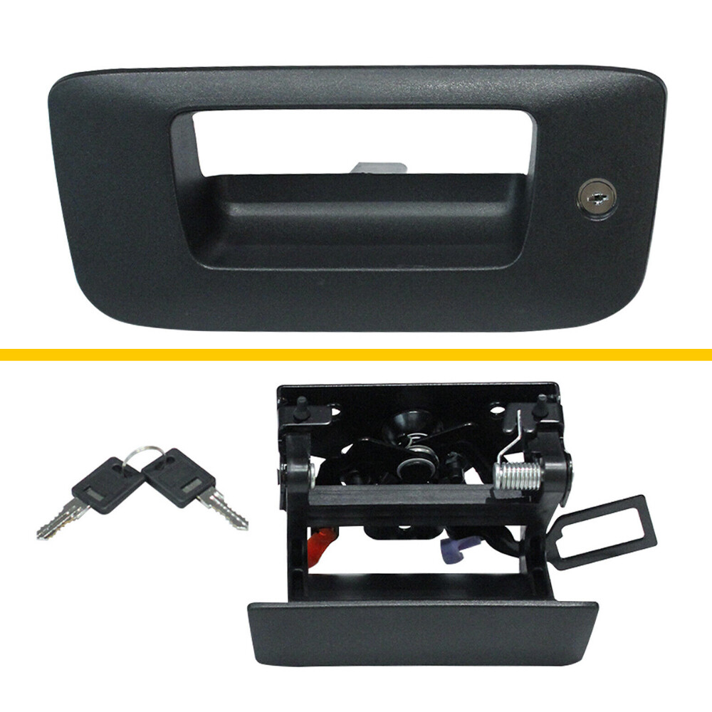 Tailgate Handle Latch w/Lock & Bezel For 2007-2014 Chevy Silverado GMC Sierra